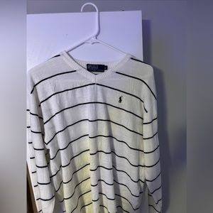 Large v neck striped sweater